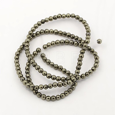 Natural Pyrite Beads Strands G-M009-03D-1