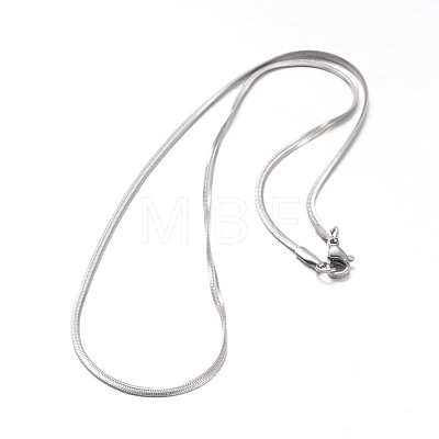 304 Stainless Steel Snake Chain Necklaces NJEW-F195-02A-P-1