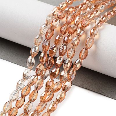 Electroplate Glass Beads Strands EGLA-J013-4X6mm-F24-1