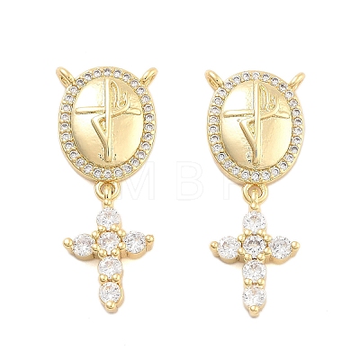 Brass Pave Cubic Zirconia Pendants KK-U009-09D-G-1