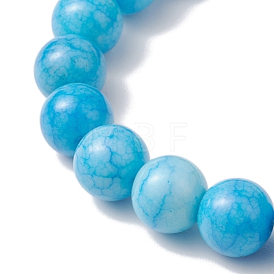 10.5mm Round Opaque Crackle Glass Beaded Stretch Bracelets BJEW-MZ00082-01-1