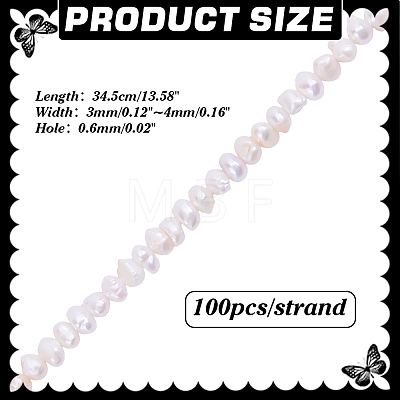 Natural Pearl Beads Strands PEAR-WH0012-01-1
