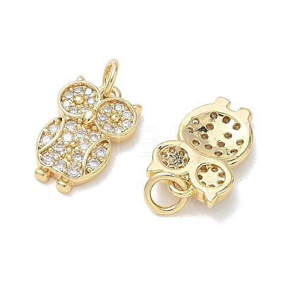 Brass Micro Pave Clear Cubic Zirconia Charms KK-T085-21G-G-1