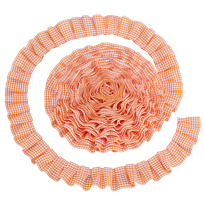 Pleated Polyester Lace Ribbons SRIB-WH0011-473B-1
