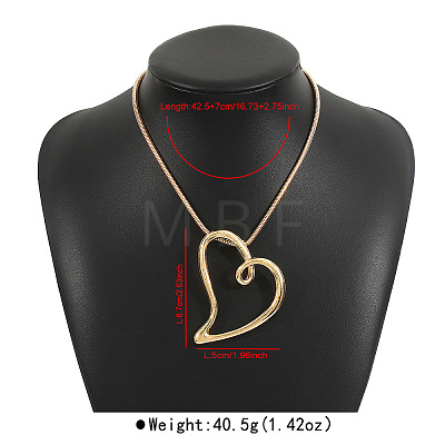 Valentine's Day Alloy Heart Frame Pendant Iron Round Snake Chain Necklaces for Women FS-WGF7DED-03-1