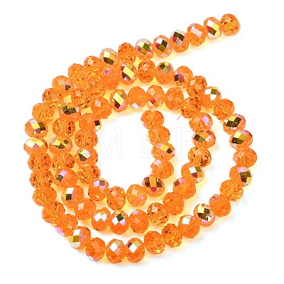 Electroplate Transparent Glass Beads Strands EGLA-A046-01C-07-1