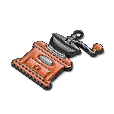 Coffee Alloy Enamel Pendants ENAM-I089-01B-08-1