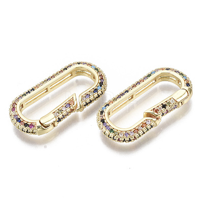 Brass Micro Pave Cubic Zirconia Spring Gate Rings ZIRC-S066-030-NF-1