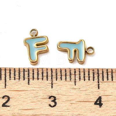 304 Stainless Steel Enamel Charms STAS-L022-292G-F-1