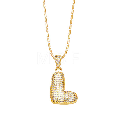 Brass Micro Pave Cubic Zirconia Pendant Necklaces PW-WG99827-12-1