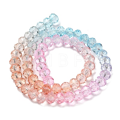 Transparent Painted Glass Beads Strands DGLA-A034-T6mm-A19-1