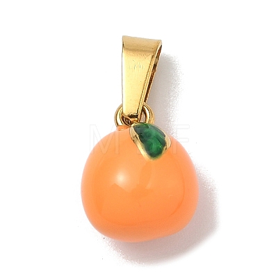 304 Stainless Steel Enamel Fruit Vegetable Charms STAS-F336-02E-G-1
