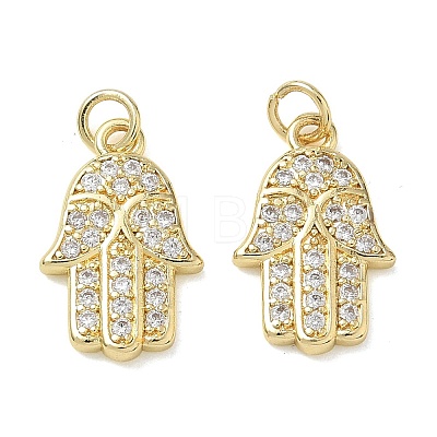 Religion Brass Micro Pave Clear Cubic Zirconia Pendants KK-T085-12G-1