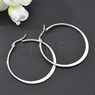 Tarnish Resistant 304 Stainless Steel Big Hoop Earrings EJEW-F105-18P-1