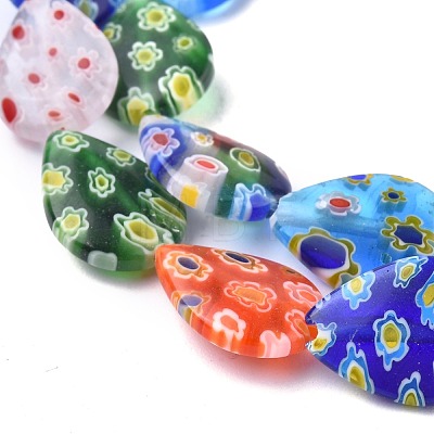 Handmade Millefiori Glass Beads Strands LK-R004-08-1