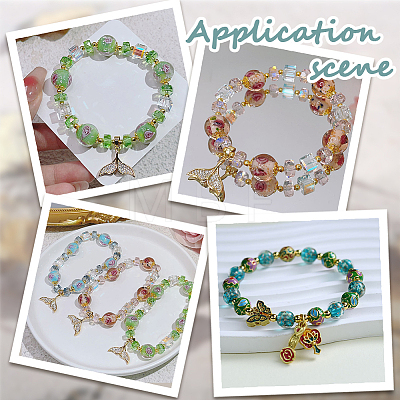 1 Strand Handmade Glod Sand Lampwork Beads Strands LAMP-PA0001-77B-1