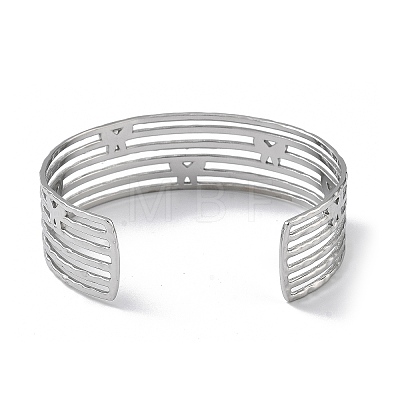 304 Stainless Steel Cuff Bangles BJEW-Z078-23P-1