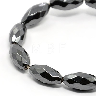 Electroplate Gorgeous Faceted Magnetic Rondelle Synthetic Hematite Beads Strands G-F141A-16-1