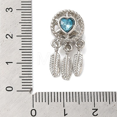 Rack Plating Alloy Rhinestone European Beads PALLOY-S189-39P-01-1