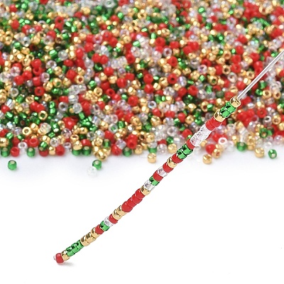 4 Colors 15/0 Christmas TOHO Round  Seed Beads SEED-X0058-30-1