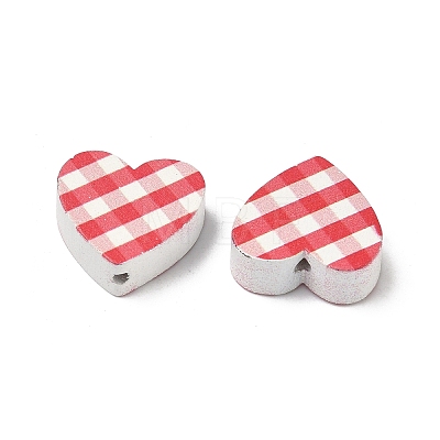 Spray Painted & Printed Wood Beads WOOD-L023-02A-1