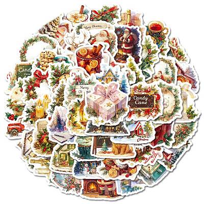 50Pcs Christmas Theme Paper Stickers PW-WG362C2-01-1