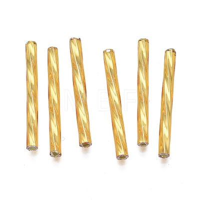 Opaque Glass Twisted Bugle Beads SEED-T005-15-B03-1