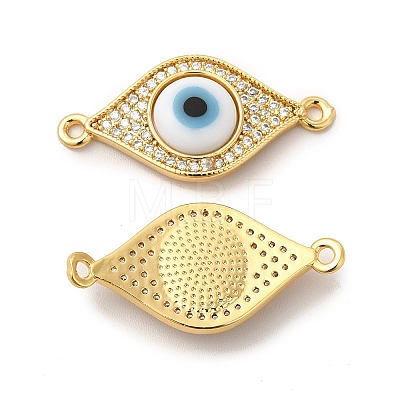 Rack Plating Real 18K Gold Plated Brass Micro Pave Clear Cubic Zirconia Connector Charms ZIRC-L102-02G-05-1