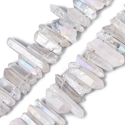 Spray Painted Electroplate Natural Quartz Crystal Points Beads Strands G-Q610-02J-1