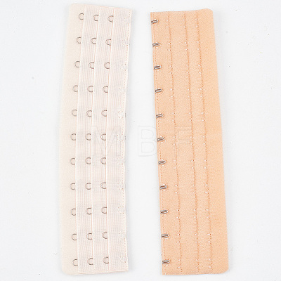 DELORIGIN 4Pcs 4 Colors 3 Rows x 11 Hooks Polyester Corset Buckles FIND-DR0001-12-1