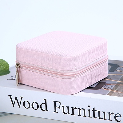 Imitation Leather Jewelry Storage Zipper Boxes PW-WG57671-01-1