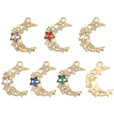 12Pcs 6 Colors Acrylic Rhinestone Pendants FIND-YW0011-60-1