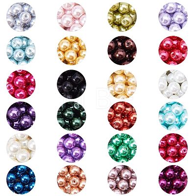 Eco-Friendly Dyed Glass Pearl Round Beads HY-PH0011-01-8mm-1