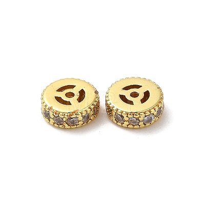 Rack Plating Brass Cubic Zirconia Beads KK-K273-13G-1