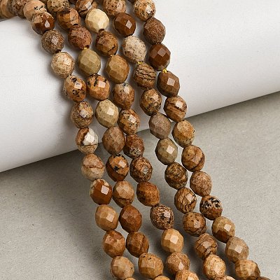 Natural Picture Jasper Beads Strands G-K376-F10-01-1