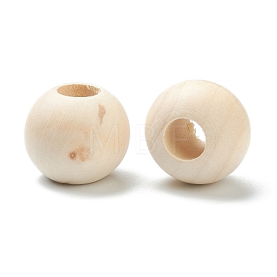 Natural Unfinished Wood Beads WOOD-XCP0001-20A-1