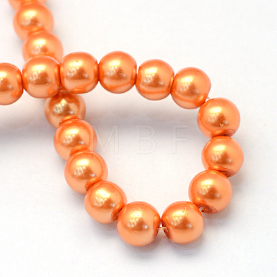 Baking Painted Pearlized Glass Pearl Round Bead Strands X-HY-Q003-10mm-36-1