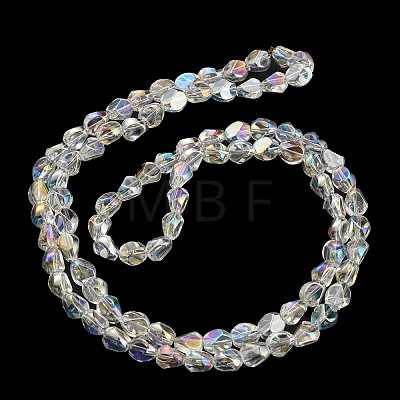 AB Color Plated Electroplate Transparent Glass Beads Strands EGLA-G037-04A-AB02-1