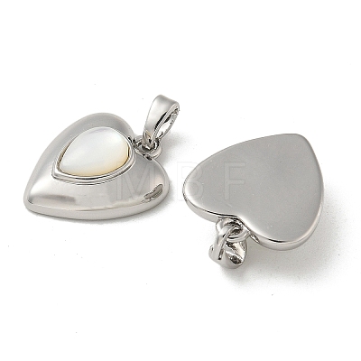 Brass Pave White Shell Pendants KK-R210-08P-1