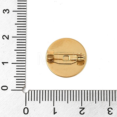 PVD Vacuum Plating 304 Stainless Steel Brooch Cabochon Settings STAS-E547-08J-G-1