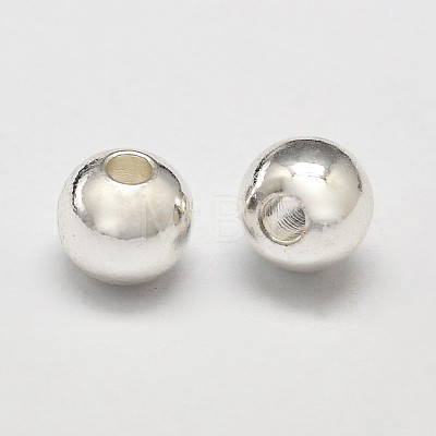 Rack Plating Brass Round Spacer Beads X1-KK-I601-4mm-S-RS-1