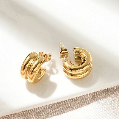 304 Stainless Steel Stud Earrings EJEW-U051-02G-1