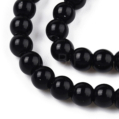 Opaque Solid Color Glass Beads Strands X-GLAA-T032-P8mm-01-1