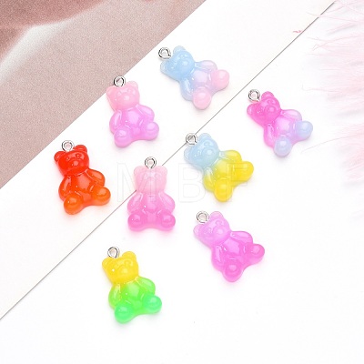 Gradient Color Opaque Resin Pendants RESI-R433-01-1