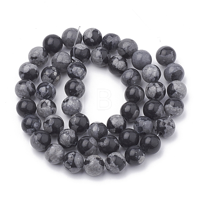 Synthetic Snowflake Obsidian Beads Strands G-R342-8mm-21-1