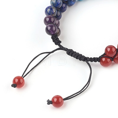 Chakra Natural & Synthetic Mixed Stone Braided Bead Bracelets BJEW-O164-B-1