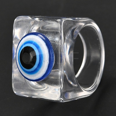 Transparent Acrylic Finger Rings RJEW-P022-G03-1