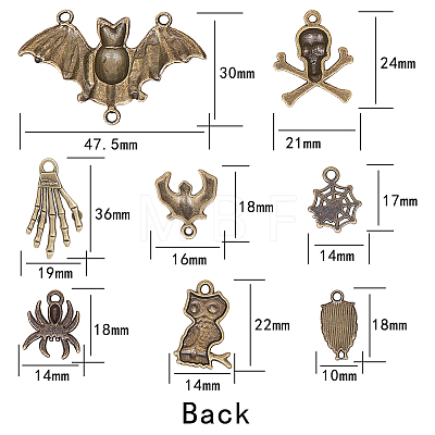 Halloween Jewelry Tibetan Style Pendants TIBEP-SC0001-20-1