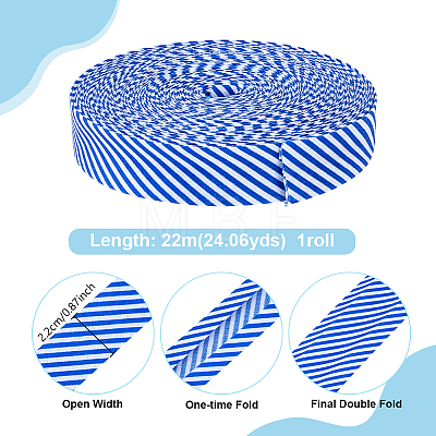 Polyester Stripe Pattern Ribbon OCOR-WH0078-541B-1