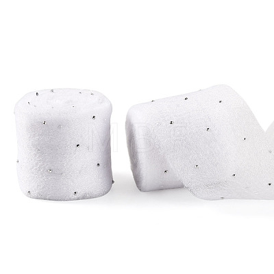 2Rolls Polyester Hot-fix Rhinestone Raw Edges Ribbon OCOR-TA0003-95H-1